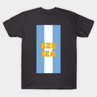 Ezeiza City in Argentine Flag Colors Vertical T-Shirt